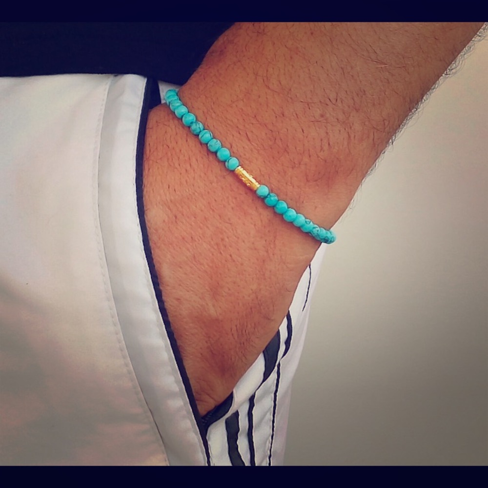 New Handmade Blue Turquoise Beaded bracelet